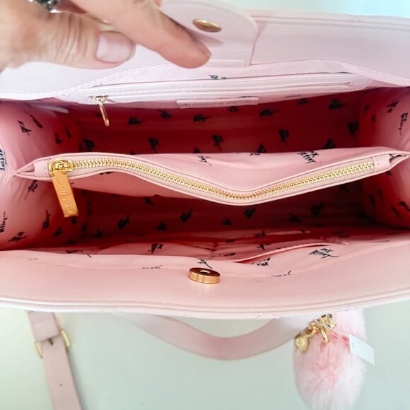 NWT BETSY JOHNSON xomattie Pink Tote Valentines Handbag Sweethearts Candy Hearts - Picture 6 of 7